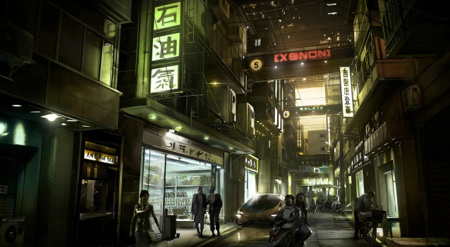 This concept art of Shanghai perfectly illustrates the actual cityscape in the game.